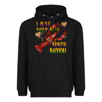 Black mardi gras i just want to be loved bayou crawfish Heavyweight Hoodie - RanaPortraitStore