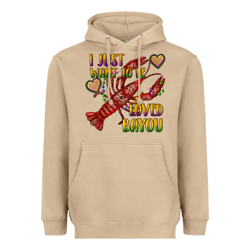 Mardi Gras I Just Want To Be Loved Bayou Crawfish Heavyweight Hoodie by RanaPortraitStore | Teevron