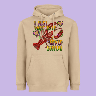 Heavyweight Hoodie mardi gras i just want to be loved bayou crawfish