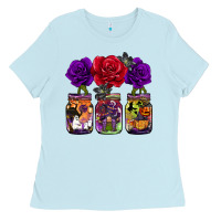 Baby Blue halloween jars rose Ladies Tee - BarkalooDesign