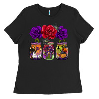 Black halloween jars rose Ladies Tee - BarkalooDesign