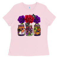 Bubblegum Pink halloween jars rose Ladies Tee - BarkalooDesign
