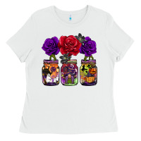 White halloween jars rose Ladies Tee - BarkalooDesign