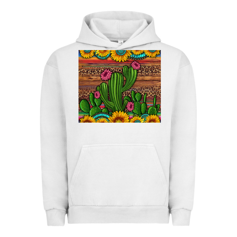 Sunflowers Turquoise Serape Cactus Tumbler Urban Hoodie by Artiststas | Teevron