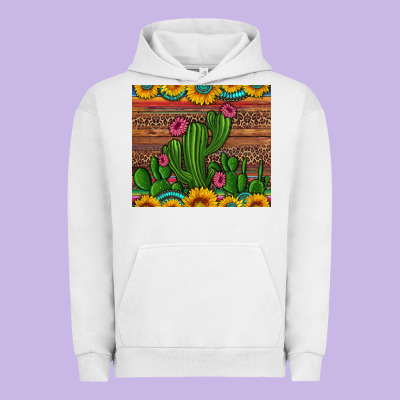 Sunflowers Turquoise Serape Cactus Tumbler Urban Hoodie Designed By Artiststas