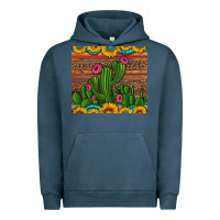Pigment Midnight Navy sunflowers turquoise serape cactus tumbler Urban Hoodie - Artiststas