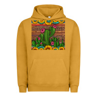 Pigment Peanut Butter sunflowers turquoise serape cactus tumbler Urban Hoodie - Artiststas
