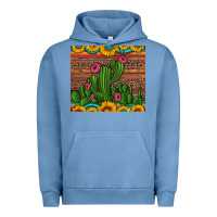 Pigment Pebble Blue sunflowers turquoise serape cactus tumbler Urban Hoodie - Artiststas
