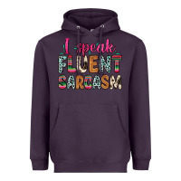 Plum i speak fluent sarcasm Heavyweight Hoodie - Zillion Design Studio