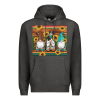 Charcoal Heather western gnomes cactus sunflowers serape wooden leopard gemstone Premium Hoodie - Artiststas