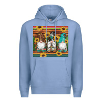 Colony Blue western gnomes cactus sunflowers serape wooden leopard gemstone Premium Hoodie - Artiststas