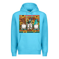 Ocean Blue western gnomes cactus sunflowers serape wooden leopard gemstone Premium Hoodie - Artiststas