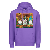 Purple western gnomes cactus sunflowers serape wooden leopard gemstone Premium Hoodie - Artiststas