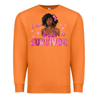 Carrot I Am a Survivor Breast Cancer with Afro Woman Premium Sweatshirt - texasbilliewilder
