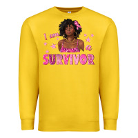 Lemon I Am a Survivor Breast Cancer with Afro Woman Premium Sweatshirt - texasbilliewilder