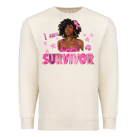 Sandshell I Am a Survivor Breast Cancer with Afro Woman Premium Sweatshirt - texasbilliewilder