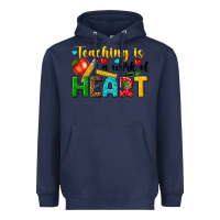 Navy teaching is a work of heart tbw Heavyweight Hoodie - texasbilliewilder