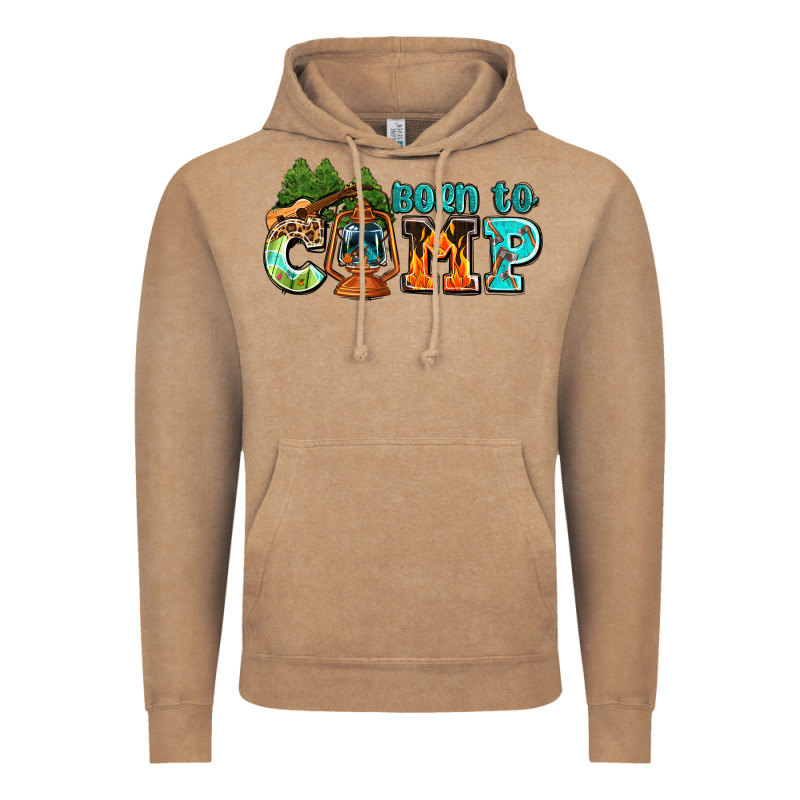 Born To Camp With Guitar Vintage Hoodie by AdoDesignShop | Teevron