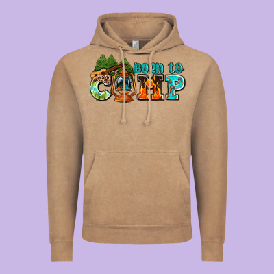 Born To Camp With Guitar Vintage Hoodie Designed By Adodesignshop