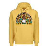Antique Gold western gnome gemstones sunflowers rainbow Premium Hoodie - Artiststas