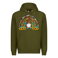 Army Green western gnome gemstones sunflowers rainbow Premium Hoodie - Artiststas