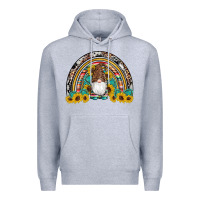 Heather Grey western gnome gemstones sunflowers rainbow Premium Hoodie - Artiststas