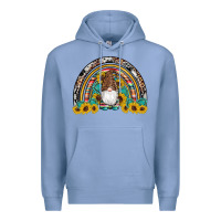 Colony Blue western gnome gemstones sunflowers rainbow Premium Hoodie - Artiststas