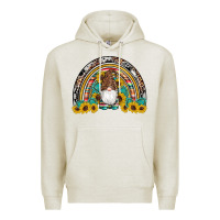 Oatmeal Heather western gnome gemstones sunflowers rainbow Premium Hoodie - Artiststas