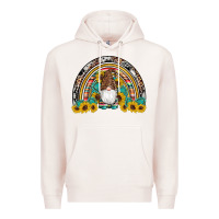 Pale Pink western gnome gemstones sunflowers rainbow Premium Hoodie - Artiststas