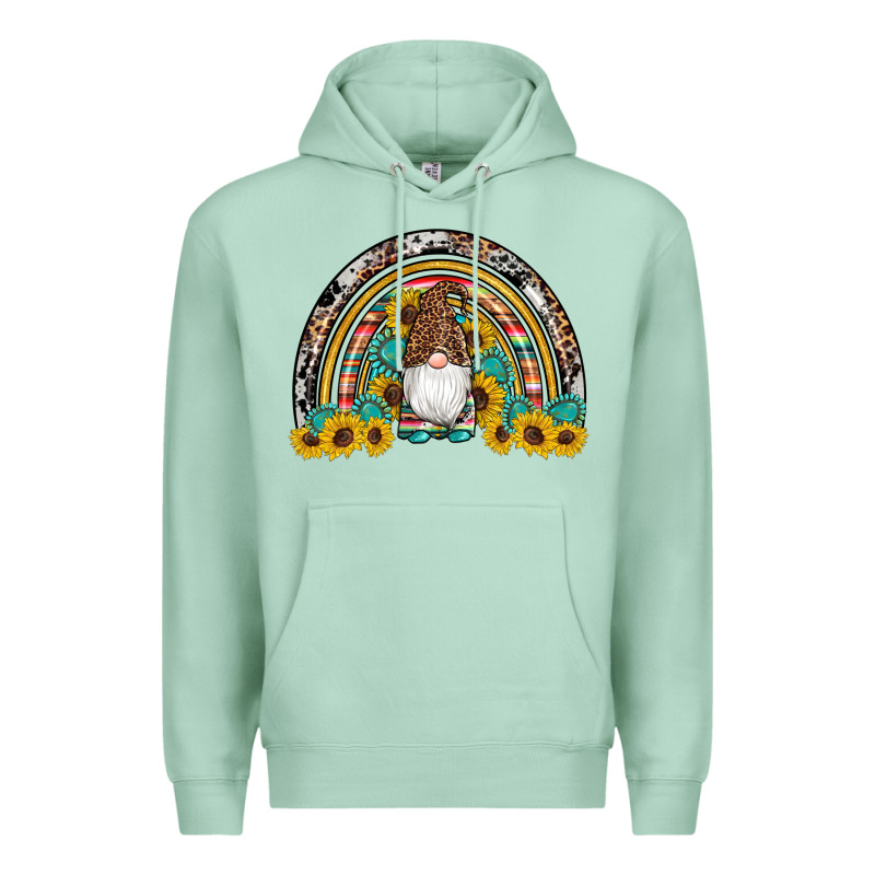 Western Gnome Gemstones Sunflowers Rainbow Premium Hoodie by Artiststas | Teevron