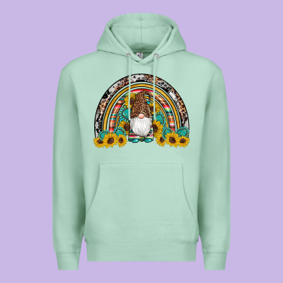 Western Gnome Gemstones Sunflowers Rainbow Premium Hoodie Designed By Artiststas