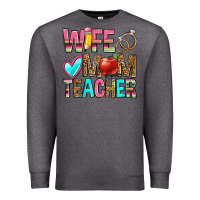 Charcoal Heather wife mom teacher Premium Sweatshirt - Zillion Design Studio