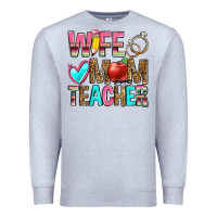 Heather Grey wife mom teacher Premium Sweatshirt - Zillion Design Studio