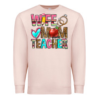 Pale Pink wife mom teacher Premium Sweatshirt - Zillion Design Studio