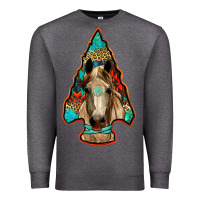 Charcoal Heather arrowhead horse Premium Sweatshirt - RanaPortraitStore