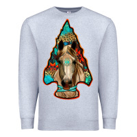 Heather Grey arrowhead horse Premium Sweatshirt - RanaPortraitStore