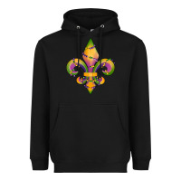 Black mardi gras fleur de lis Heavyweight Hoodie - RanaPortraitStore