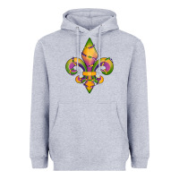 Heather Grey mardi gras fleur de lis Heavyweight Hoodie - RanaPortraitStore