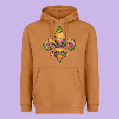 Heavyweight Hoodie mardi gras fleur de lis