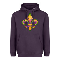 Plum mardi gras fleur de lis Heavyweight Hoodie - RanaPortraitStore