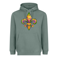 Sage mardi gras fleur de lis Heavyweight Hoodie - RanaPortraitStore