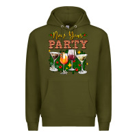 Army Green new year party christmas coctail Premium Hoodie - AdoDesignShop