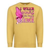 Antique Gold I Wear Pink For My Mama with Butterfly Premium Sweatshirt - texasbilliewilder