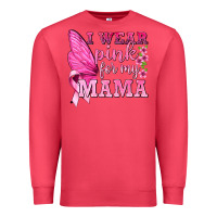 Cardinal I Wear Pink For My Mama with Butterfly Premium Sweatshirt - texasbilliewilder