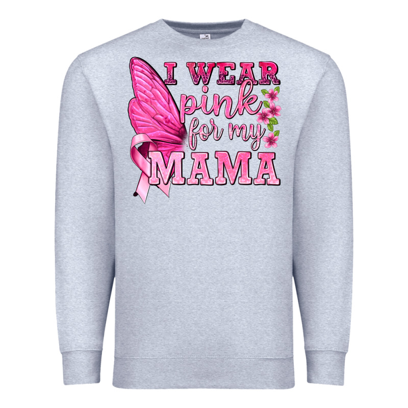 I Wear Pink For My Mama With Butterfly Premium Sweatshirt by texasbilliewilder | Teevron