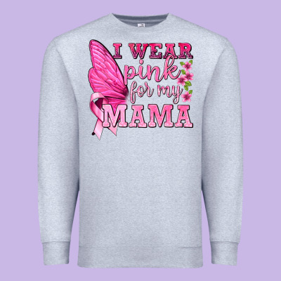 I Wear Pink For My Mama With Butterfly Premium Sweatshirt Designed By Texasbilliewilder
