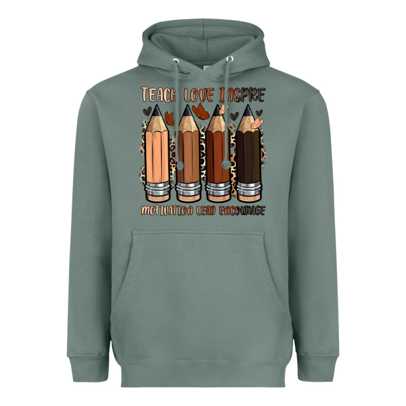 Teach Love Inspire Motivation Lead Encourage Heavyweight Hoodie by Zillion Design Studio | Teevron