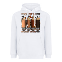 White teach love inspire motivation lead encourage Heavyweight Hoodie - Zillion Design Studio