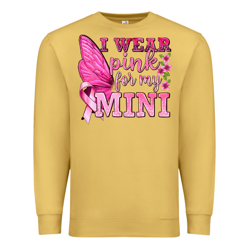 I Wear Pink For My Mini With Butterfly Premium Sweatshirt by texasbilliewilder | Teevron