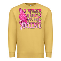 Antique Gold I Wear Pink For My Mini with Butterfly Premium Sweatshirt - texasbilliewilder